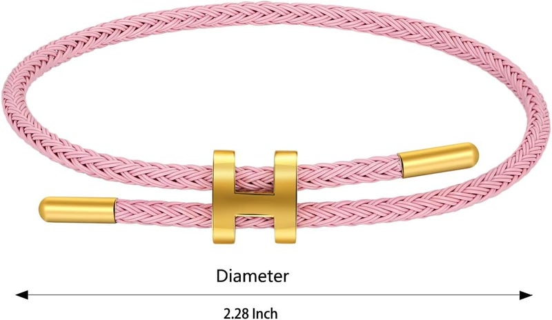 AIMADE Store Bracelets for Women Adjustable Charm Bracelet, 18k Gold-plated Buckle Design Titanium Steel Wire Rope Women's Gift Jewelry - Image 2
